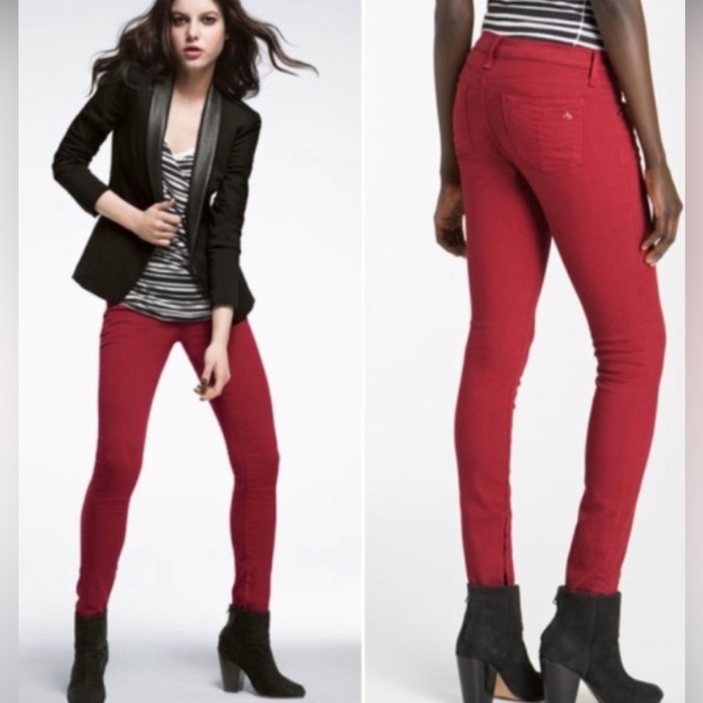 Rag and Bone, Skinny fit-zipper-red